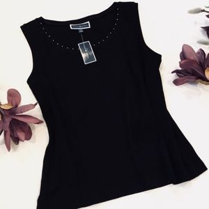 NWT Karen Kane Petite Sleeveless Tank Top Crystals